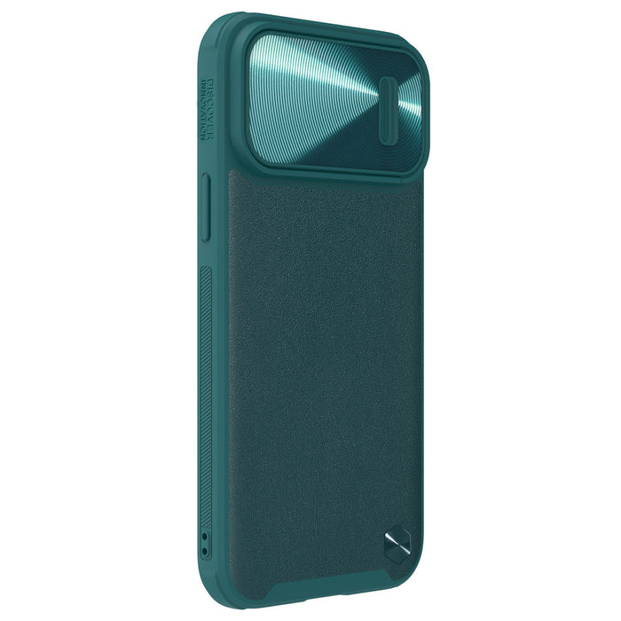 Nillkin CamShield Leather S Case iPhone 14 Pro Max case with camera cover green - Cell phone cases