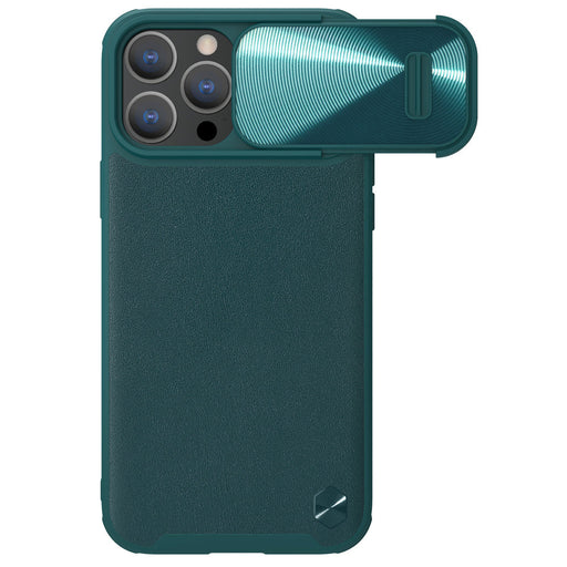 Nillkin CamShield Leather S Case iPhone 14 Pro Max case with camera cover green - Cell phone cases