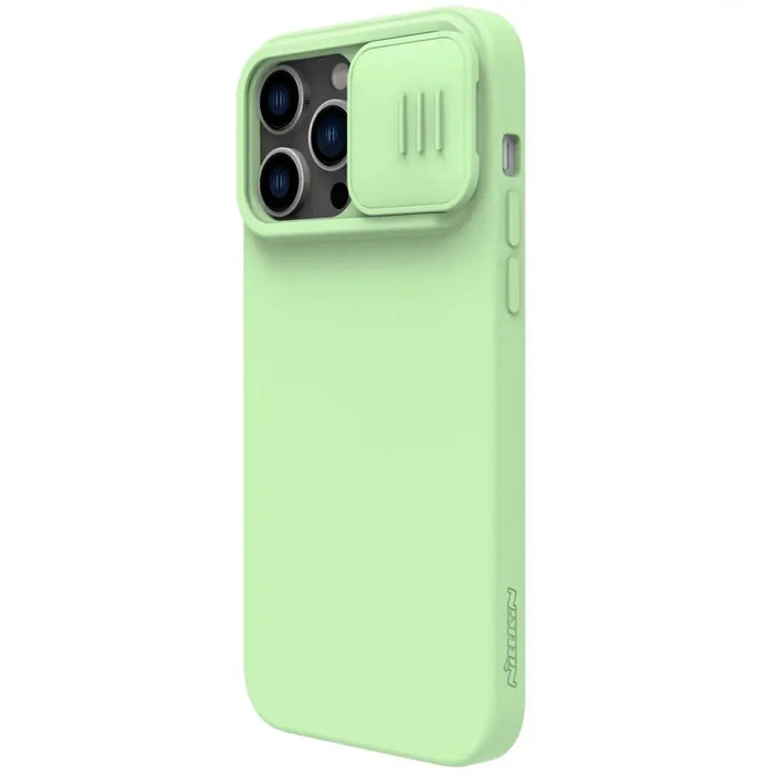 Nillkin CamShield Magnetic Silicone Case iPhone 14 Pro Magnetic MagSafe Cover with Camera Protector Green - Cell phone