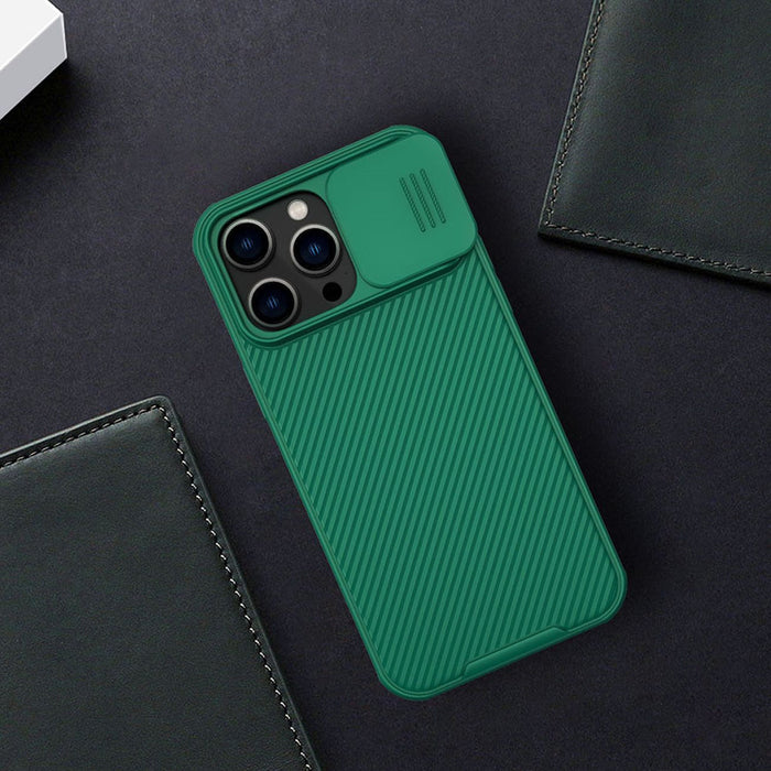 Nillkin CamShield Pro Case iPhone 14 Pro Max Armored Cover Camera Protector Green - Cell phone cases