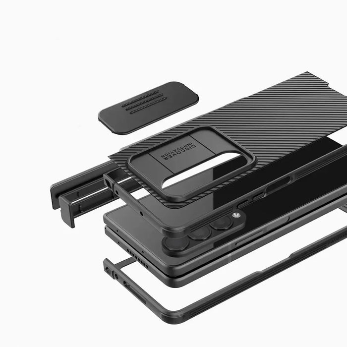 Nillkin CamShield Pro Case (suit) case for Samsung Galaxy Z Fold 4 cover with camera cover stand blue - Cell phone
