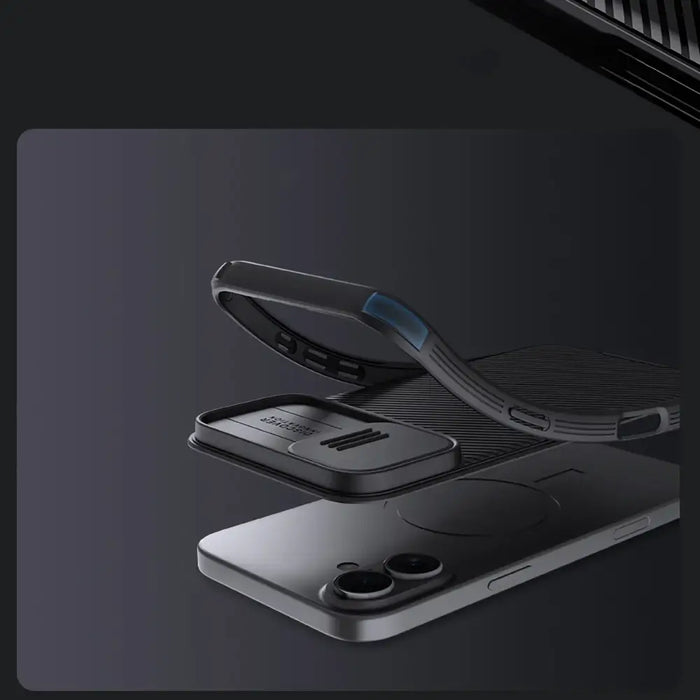 Nillkin CamShield Pro iPhone 16 Case (black) - Cell phone cases and covers<<<HurtelXML&&&Protective cases