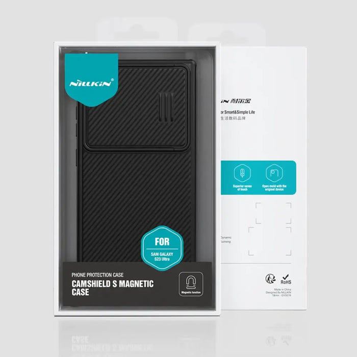 Nillkin CamShield S Magnetic Case Case for Samsung Galaxy S23 Ultra Cover with MagSafe with Camera Protector Black