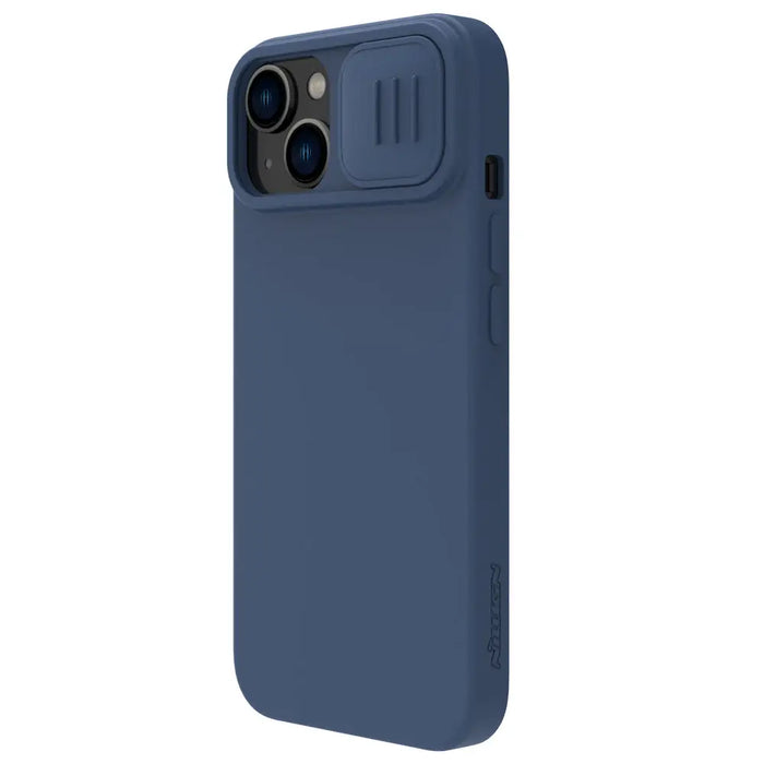 Nillkin CamShield Silky Silicone Case iPhone 14 case cover with camera cover blue - Cell phone cases