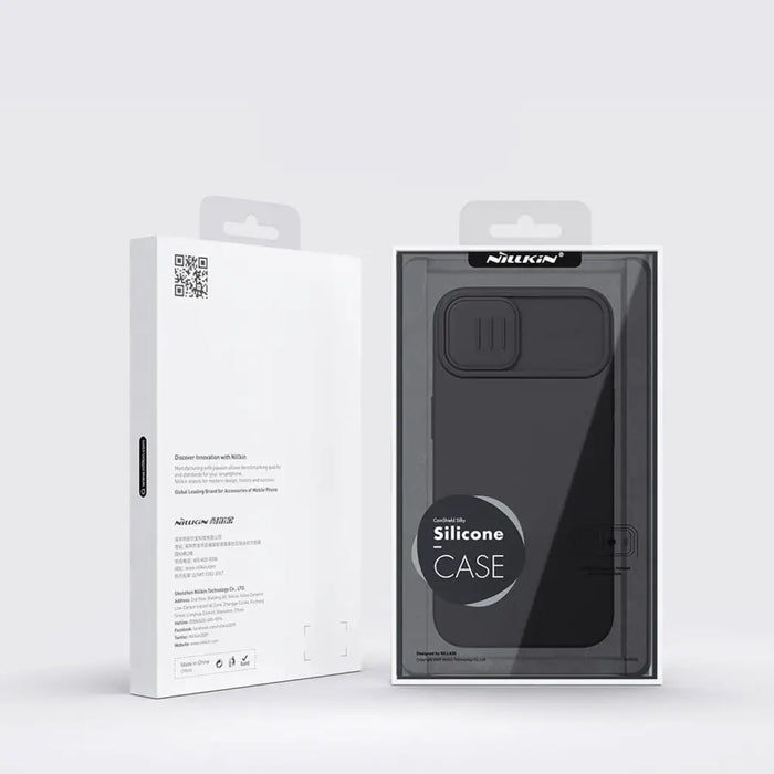 Nillkin CamShield Silky Silicone Case iPhone 14 Case with Camera Protector Black - Cell phone cases