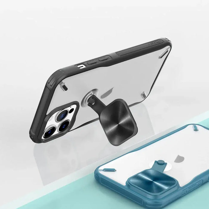 Nillkin Cyclops Case durable case with camera cover and foldable stand for iPhone 13 Pro Max blue - Cell phone cases