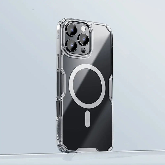 Nillkin Nature Pro Magnetic Case with MagSafe for iPhone 16 Pro - Transparent & White - Cell phone cases