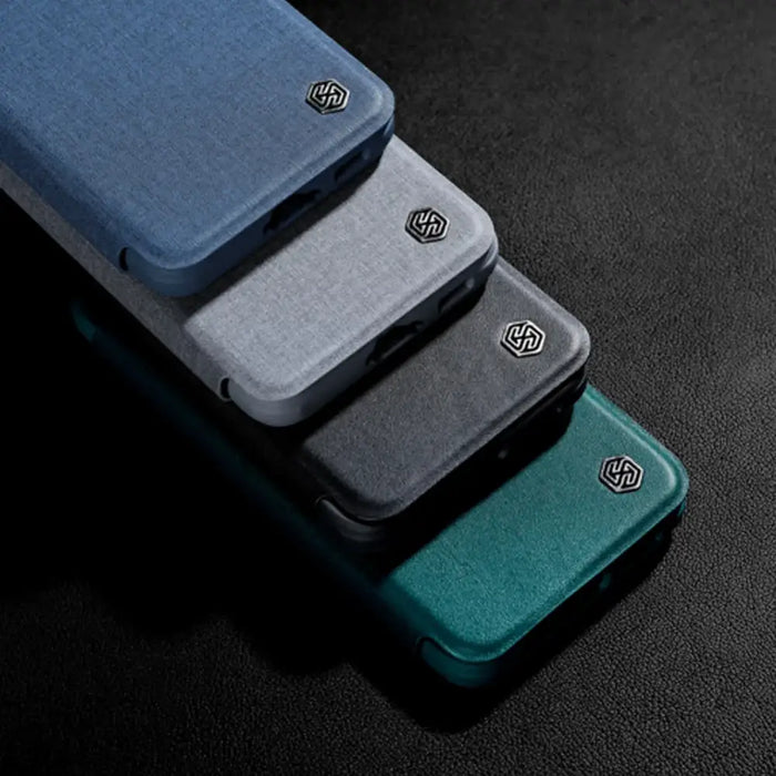 Nillkin Qin Cloth Pro Case Case for Samsung Galaxy S23+ Cover with Flip Camera Protector Blue - Cell phone cases