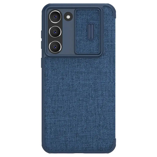Nillkin Qin Cloth Pro Case Case for Samsung Galaxy S23+ Cover with Flip Camera Protector Blue - Cell phone cases
