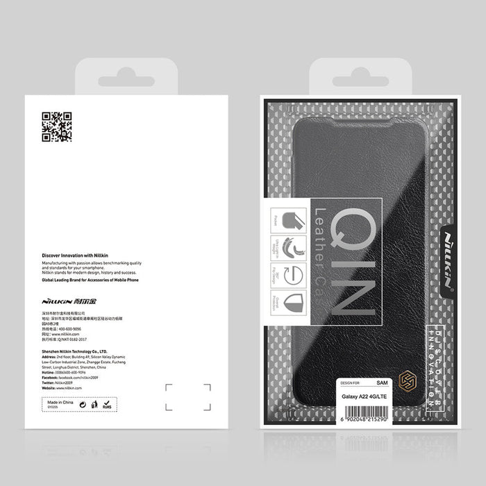 Nillkin Qin leather holster case for Samsung Galaxy A22 4G black - Cell phone cases and covers<<<HurtelXML