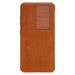 Nillkin Qin Leather Pro Case Case for Samsung Galaxy S23+ Cover with Flip Camera Protector Brown - Cell phone cases