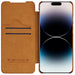 Nillkin Qin Leather Pro Case iPhone 14 Pro Camera Cover Holster Cover Flip Case Brown - Cell phone cases