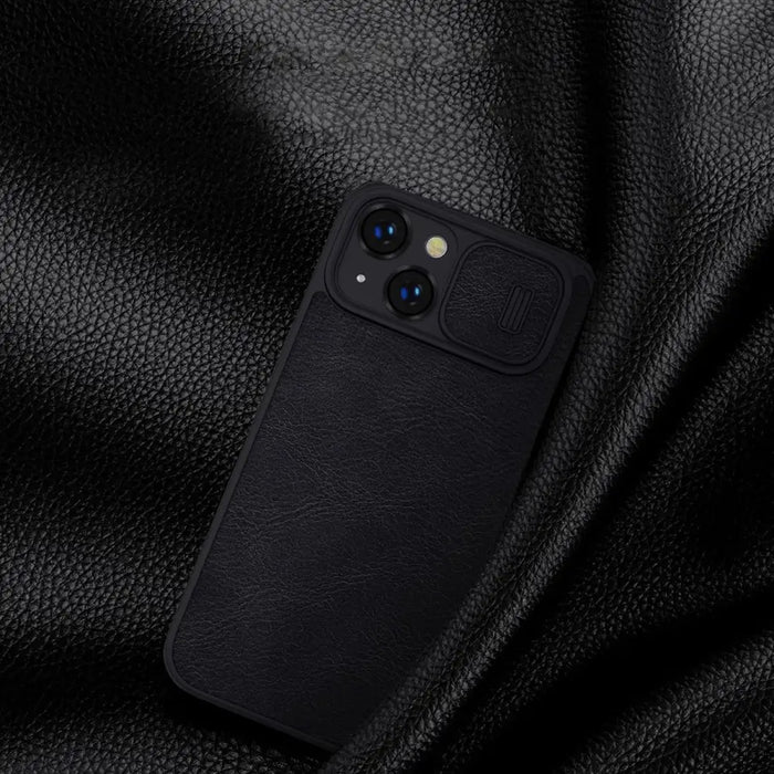 Nillkin Qin Leather Pro Case iPhone 14 Camera Cover Holster Cover Flip Case Brown - Cell phone cases