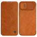 Nillkin Qin Leather Pro Case iPhone 14 Camera Cover Holster Cover Flip Case Brown - Cell phone cases