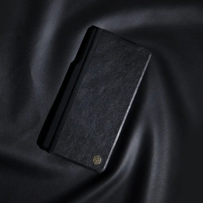 Nillkin Qin Leather Pro Leather Case with Camera Protector for Samsung Galaxy Z Fold 5 - Black - Cell phone cases
