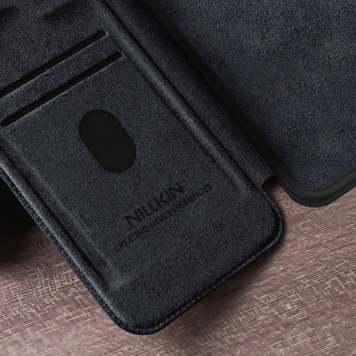 Nillkin Qin Pro Case for Samsung Galaxy S25 with Flip and Camera Cover - Black - Cell phone cases and covers<<<HurtelXML