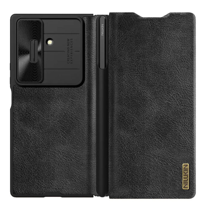 Nillkin Qin Pro Case for Samsung Galaxy Z Fold 7 with S Pen Space - Black - Cell phone cases and covers<<<HurtelXML