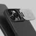 Nillkin Qin Prop Leather Case with Camera Cover and Stand for iPhone 16 Pro Max - Black - Cell phone cases
