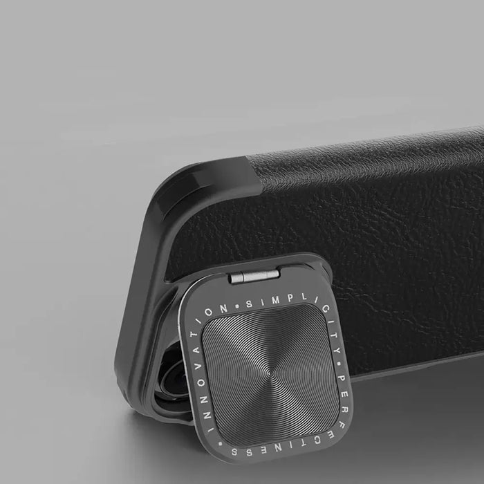 Nillkin Qin Prop Leather Case with Camera Cover and Stand for iPhone 16 Pro Max - Black - Cell phone cases