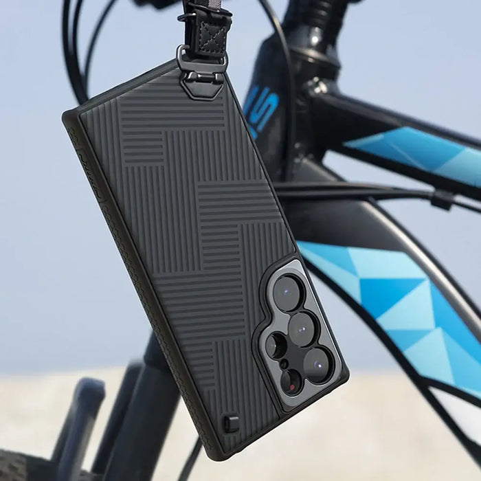 Nillkin Strap Case Case for Samsung Galaxy S23 Ultra Armored Cover with Wrist Strap Green - Cell phone cases