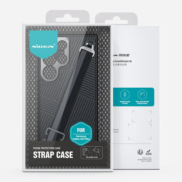 Nillkin Strap Case Case for Samsung Galaxy S23 Ultra Armored Cover with Wrist Strap Green - Cell phone cases
