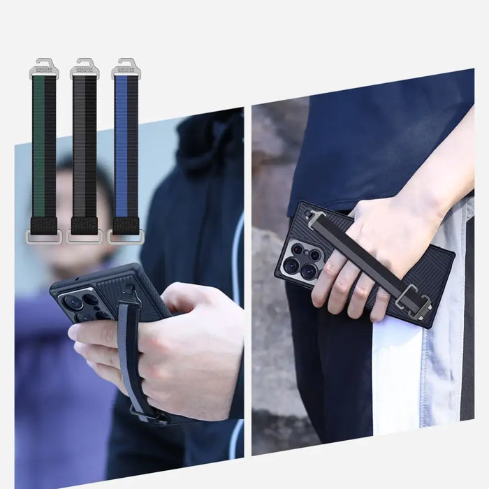 Nillkin Strap Case Case for Samsung Galaxy S23 Ultra Armored Cover with Wrist Strap Black - Cell phone cases