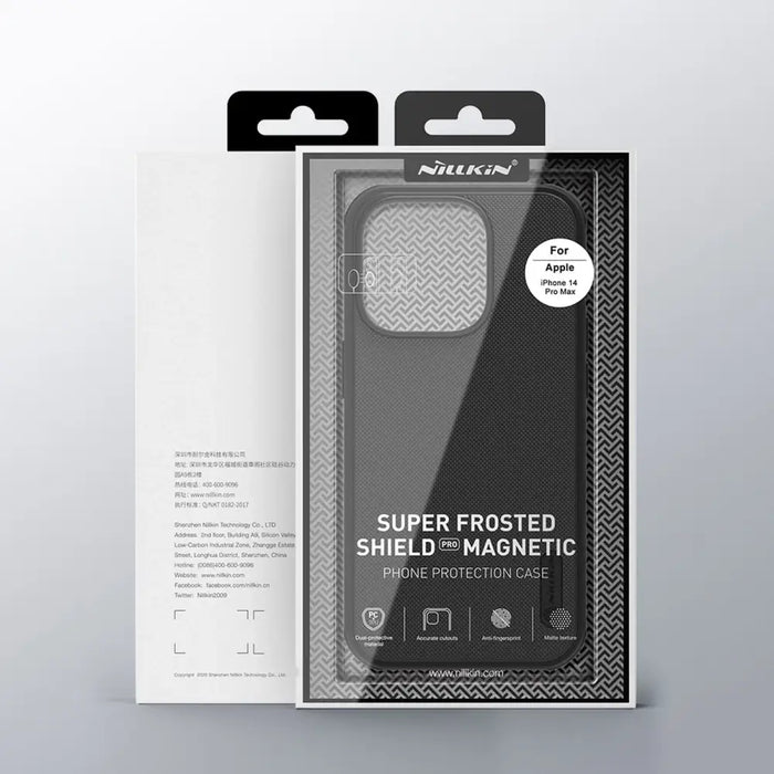 Nillkin Super Frosted Shield Pro Magnetic Case for iPhone 14 Pro Max with MagSafe magnetic black - Cell phone cases