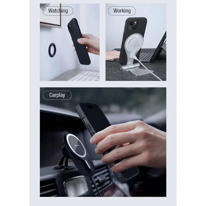 Nillkin Super Frosted Shield Pro Magnetic Case for iPhone 15 - black - Cell phone cases and covers<<<HurtelXML