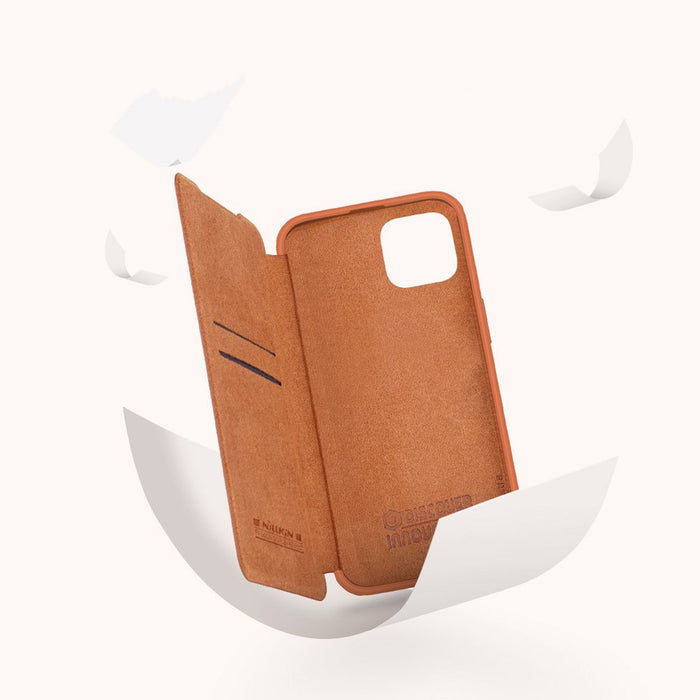 Nillkin Qin Leather Pro Case iPhone 14 Plus Camera Cover Holster Cover Flip Case Black
