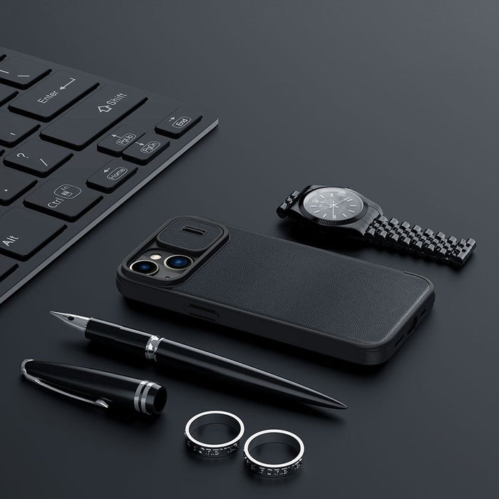 Nillkin Qin Cloth Pro Case Case for iPhone 14 Plus Camera Cover Holster Cover Flip Case Gray