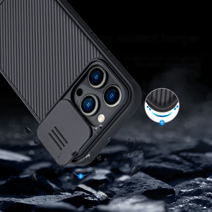 Nillkin CamShield Pro Case iPhone 14 Pro Armored Cover Camera Protector Blue
