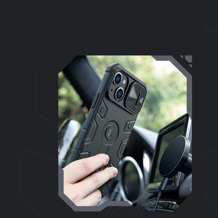 Nillkin CamShield Armor Pro Magnetic Case iPhone 14 Plus MagSafe armored cover stand ring black