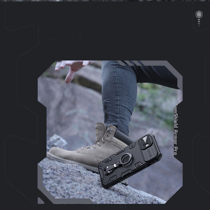 Nillkin CamShield Armor Pro Magnetic Case iPhone 14 Plus Magnetic MagSafe Cover with Camera Protector Blue