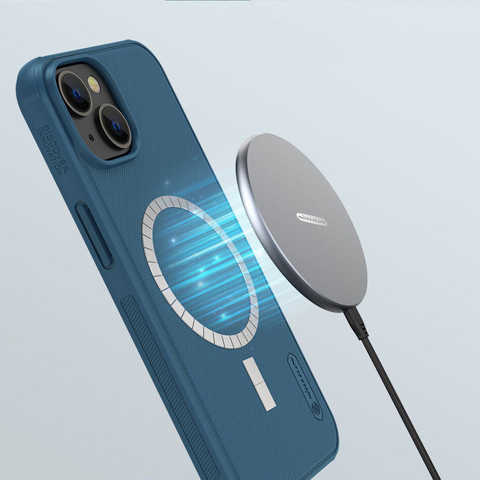 Nillkin Super Frosted Shield Pro Magnetic Case for iPhone 14 Plus with MagSafe magnetic blue