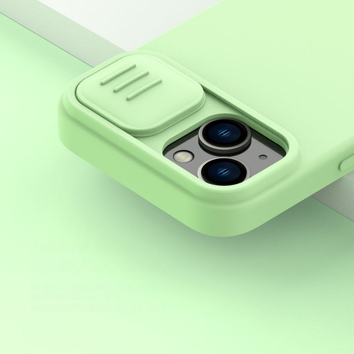 Nillkin CamShield Magnetic Silicone Case iPhone 14 Plus Magnetic MagSafe Cover with Camera Protector Green