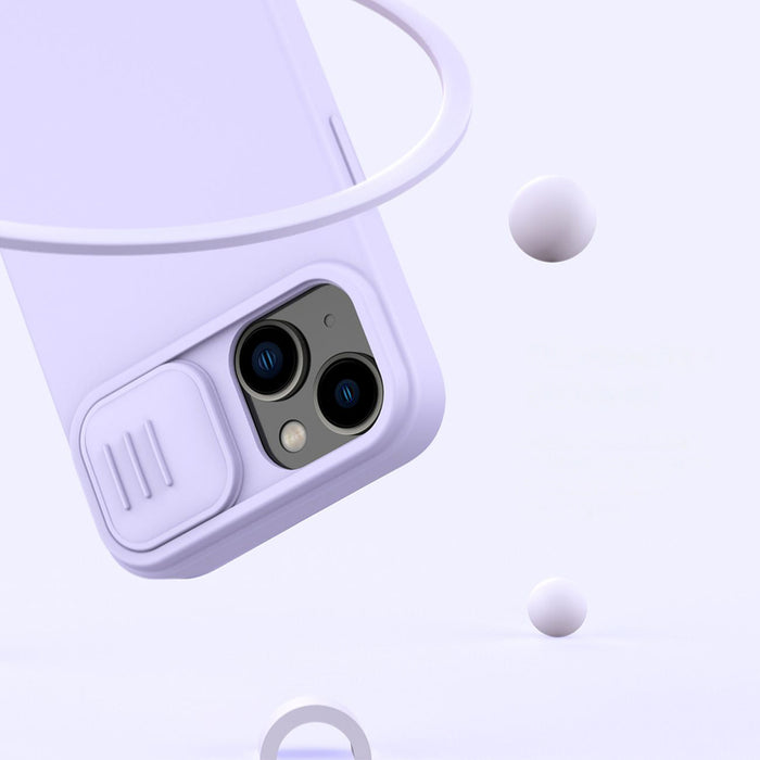 Nillkin CamShield Silky Silicone Case iPhone 14 Plus Case with Camera Protector Blue