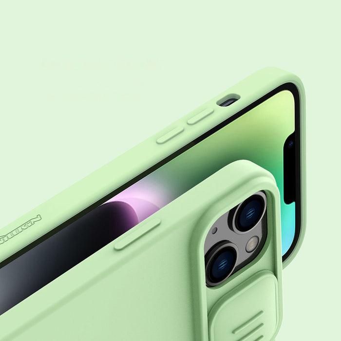 Nillkin CamShield Silky Silicone Case iPhone 14 Plus case with camera cover green