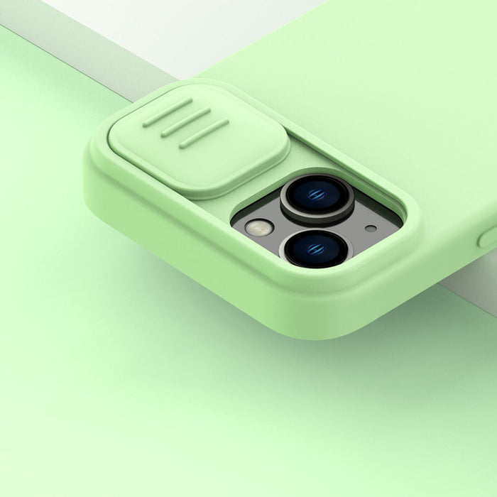 Nillkin CamShield Silky Silicone Case iPhone 14 Plus case with camera cover green