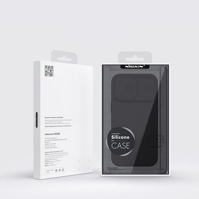 Nillkin CamShield Silky Silicone Case iPhone 14 Pro Max Silicone Cover with Camera Protector Blue