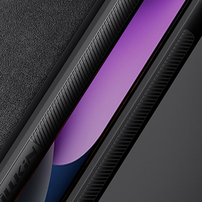 Nillkin CamShield Leather S Case iPhone 14 Plus case with camera cover blue