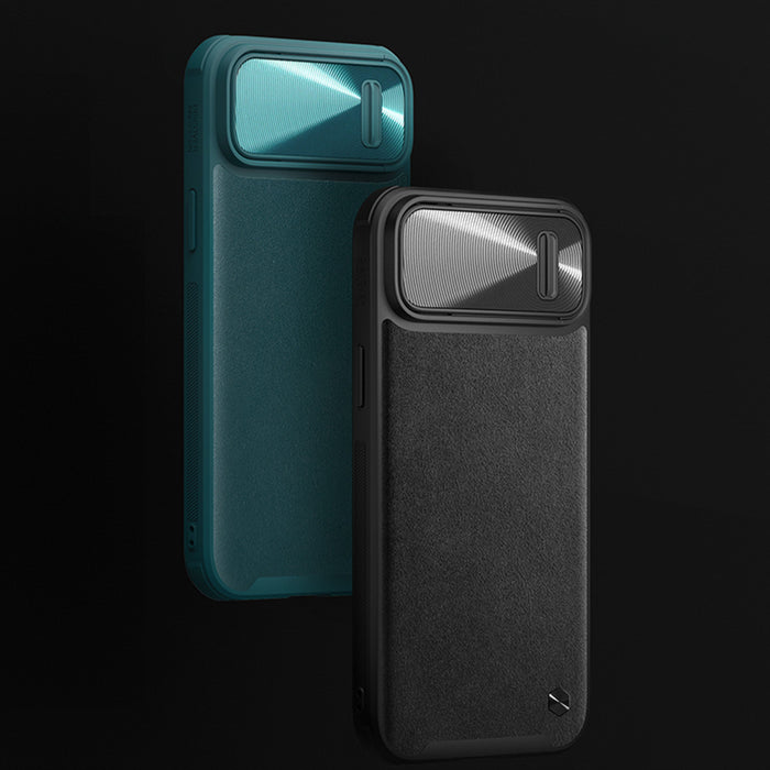 Nillkin CamShield Leather S Case iPhone 14 Plus case cover with camera cover green