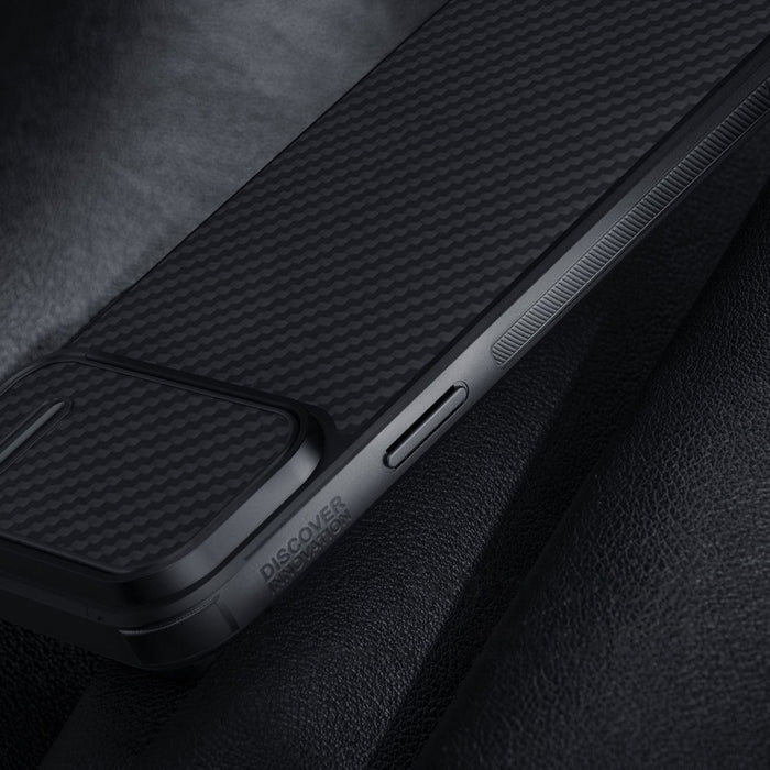 Nillkin Synthetic Fiber S Case iPhone 14 Pro case with camera cover, black