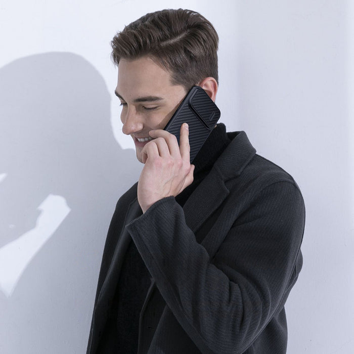 Nillkin Synthetic Fiber S Case iPhone 14 Pro case with camera cover, black