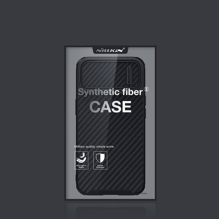 Nillkin Synthetic Fiber S Case iPhone 14 Plus case with camera cover, black
