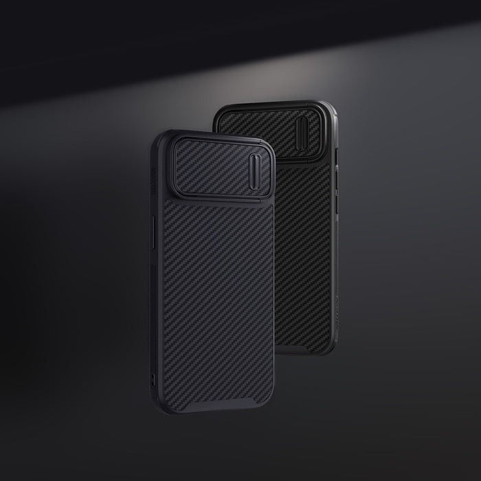 Nillkin Synthetic Fiber S Case iPhone 14 Plus case with camera cover, black