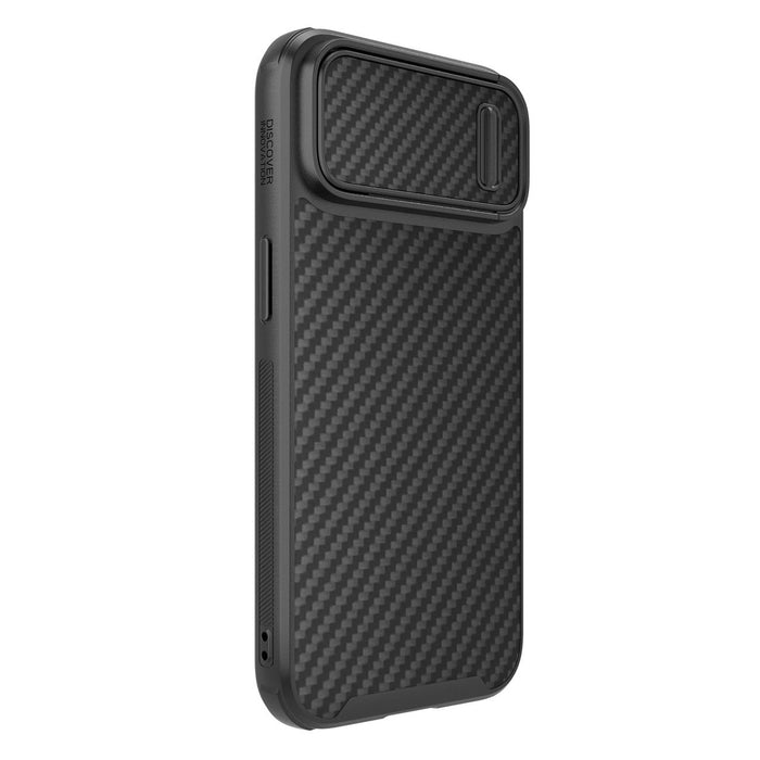 Nillkin Synthetic Fiber S Case iPhone 14 Plus case with camera cover, black