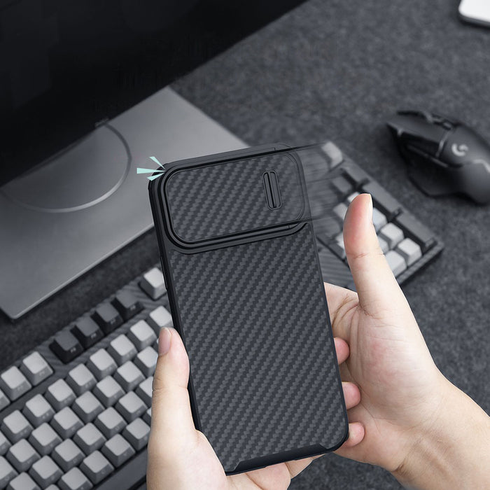 Nillkin Synthetic Fiber S Case iPhone 14 Pro Max case with camera cover, black
