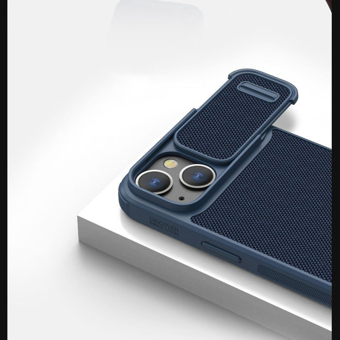 Nillkin Textured S Case for iPhone 14, armored cover with camera cover, blue