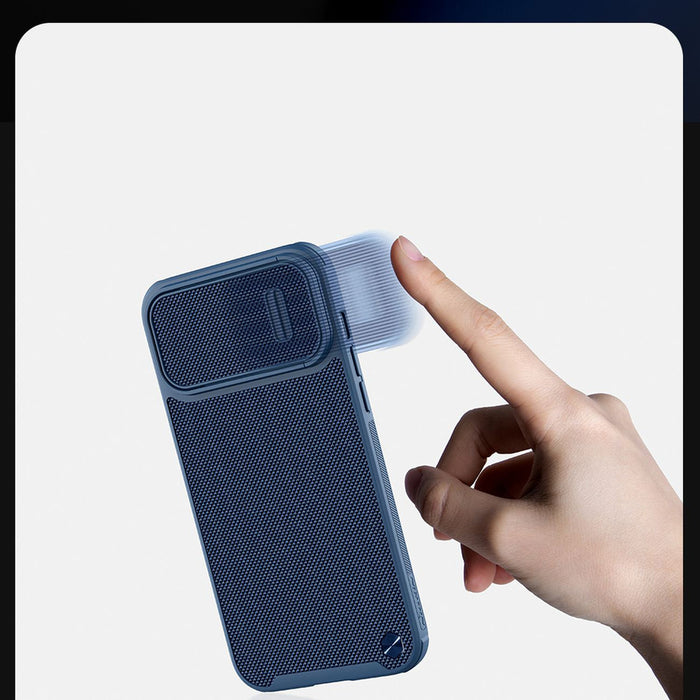 Nillkin Textured S Case for iPhone 14 Pro, armored cover with camera cover, blue