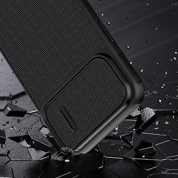 Nillkin Textured S Case for iPhone 14 Plus, armored cover with camera cover, blue